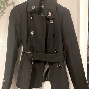 Black rivet women’s dress coat